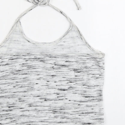 New Look Womens Grey Geometric Polyester Cropped Tank Size M Halter