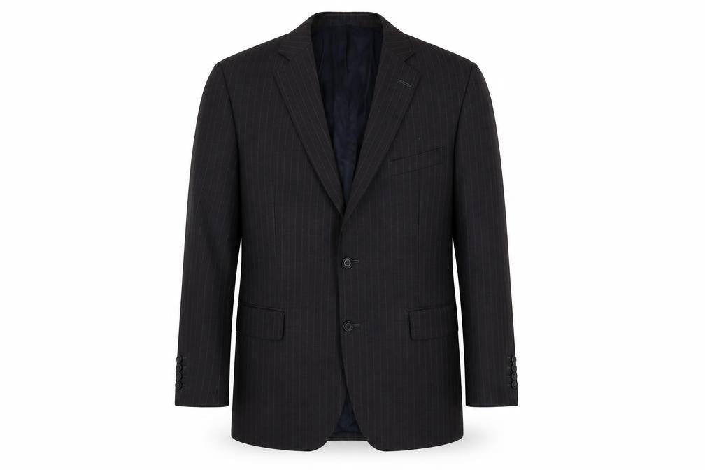 AsutiN Reed Mens Black Striped Wool Jacket Suit Jacket Size L Regular