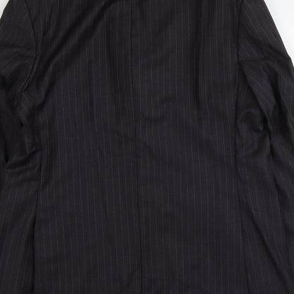 AsutiN Reed Mens Black Striped Wool Jacket Suit Jacket Size L Regular