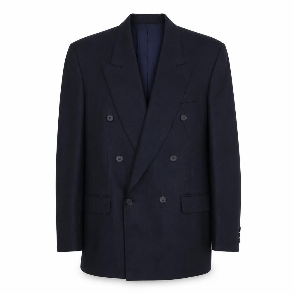 Horne Brothers Mens Blue Striped Polyester Jacket Suit Jacket Size M Regular