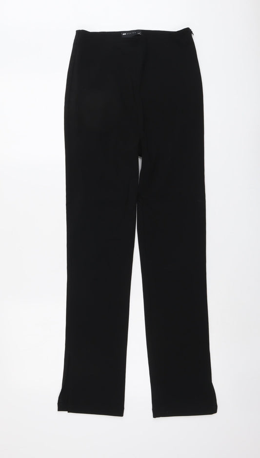 ASOS Womens Black Viscose Trousers Size 8 L29 in Regular Zip