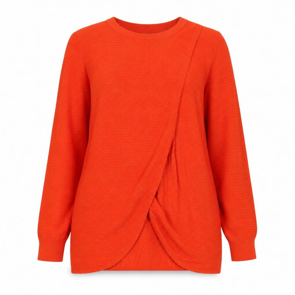 Asoso Womens Orange Round Neck Polyester Pullover Jumper Size 10