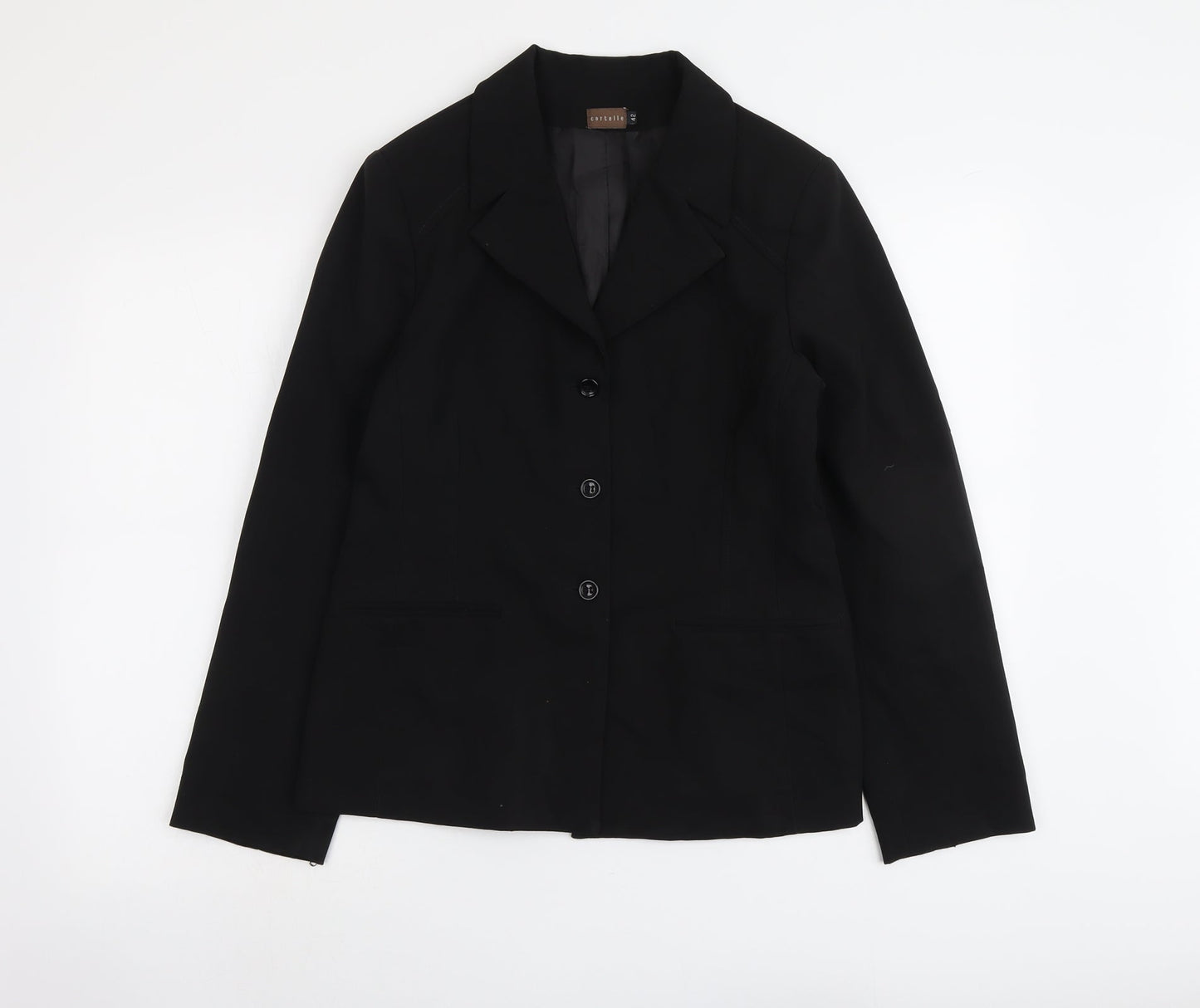 Cortelle Womens Black Polyester Jacket Suit Jacket Size 14