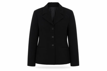 Front view of Cortelle women’s black polyester jacket suit jacket, size UK 14