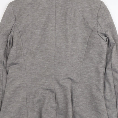 H&M Womens Grey Polyester Jacket Blazer Size 12