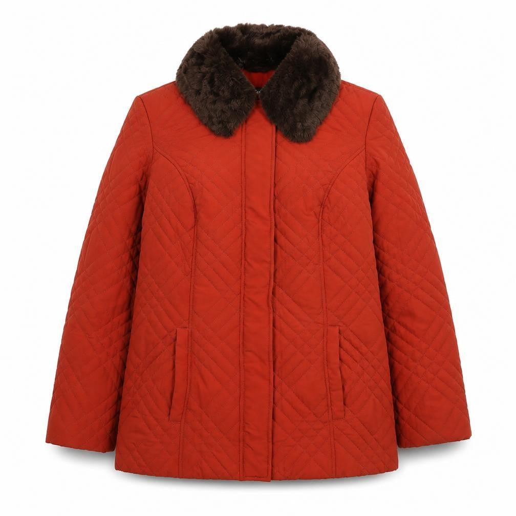 Profile Womens Red Quilted Jacket Size 12 Zip
