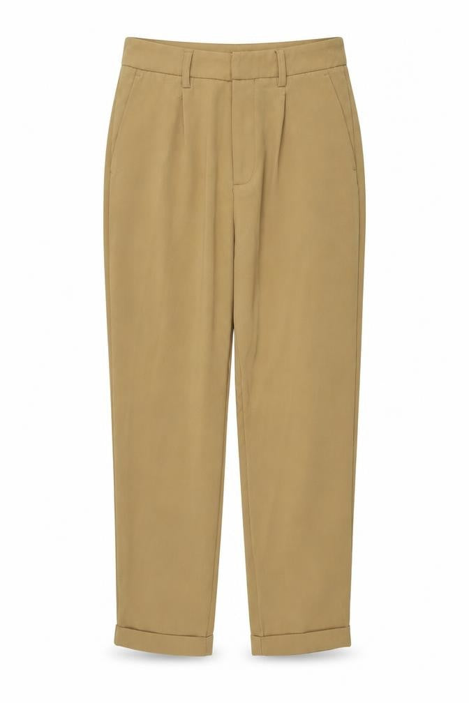 Stradivarius Womens Beige Polyester Trousers Size 8 L25 in Regular Button
