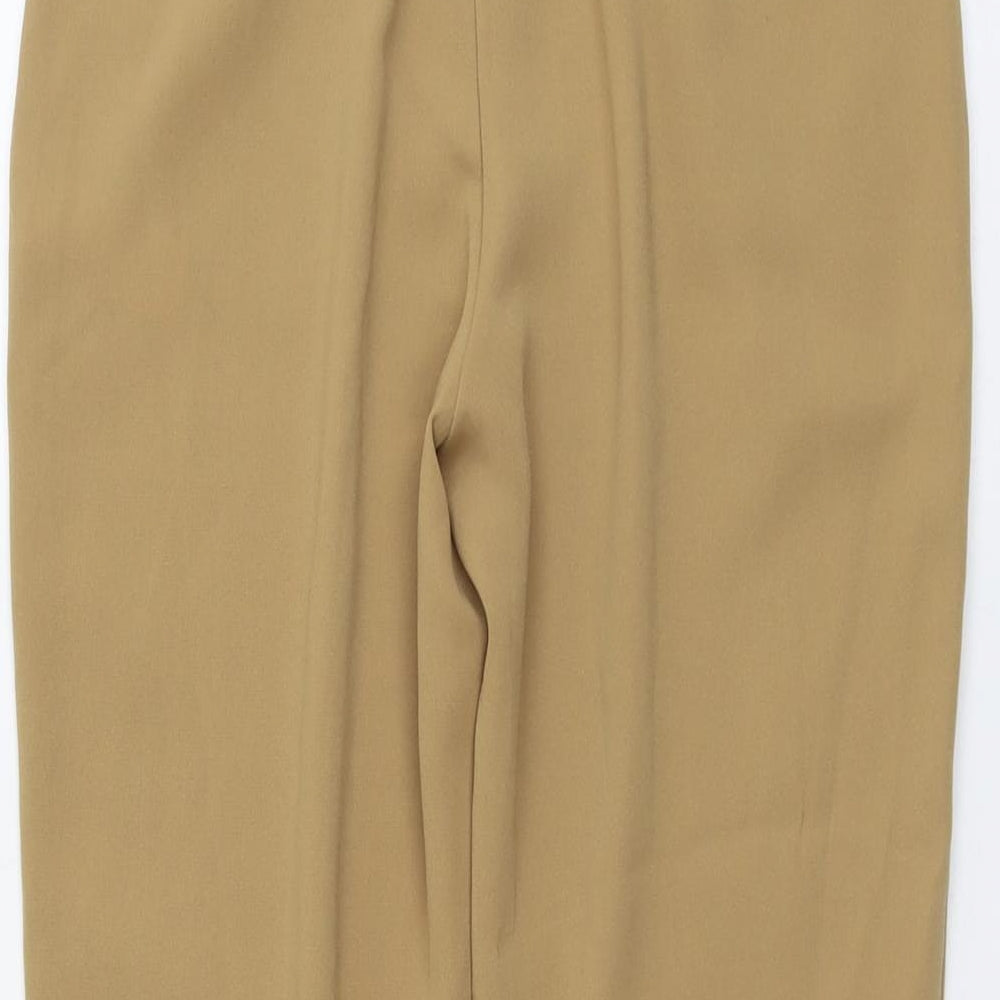 Stradivarius Womens Beige Polyester Trousers Size 8 L25 in Regular Button