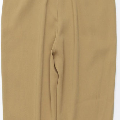 Stradivarius Womens Beige Polyester Trousers Size 8 L25 in Regular Button