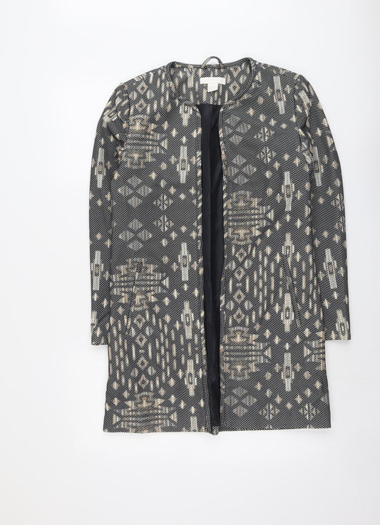 H&M Womens Black Geometric Jacket Size 8