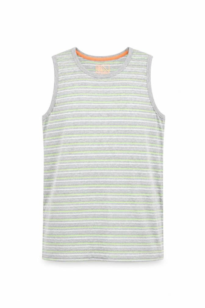 Urbn-Dept Boys Grey Striped Cotton Pullover Tank Size 12 Years Round Neck Pullover