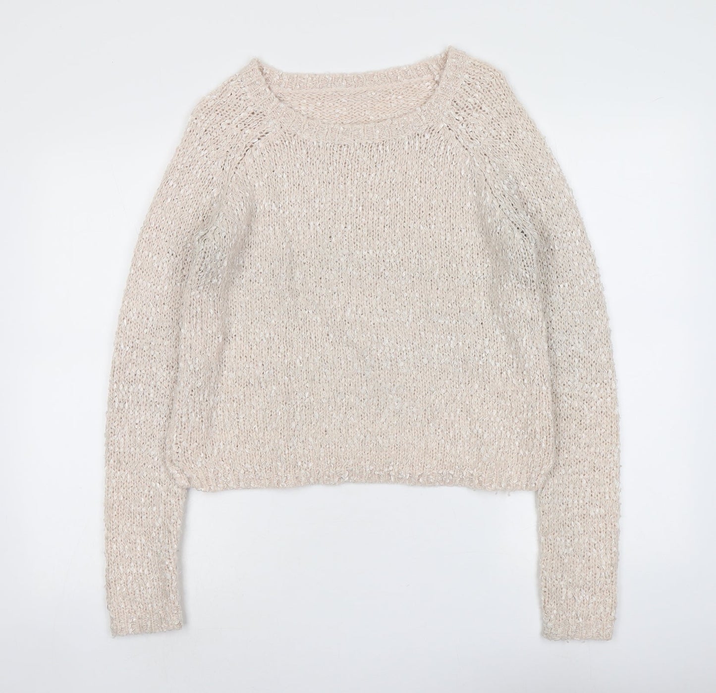 H&M Womens Pink Round Neck Acrylic Pullover Jumper Size 10