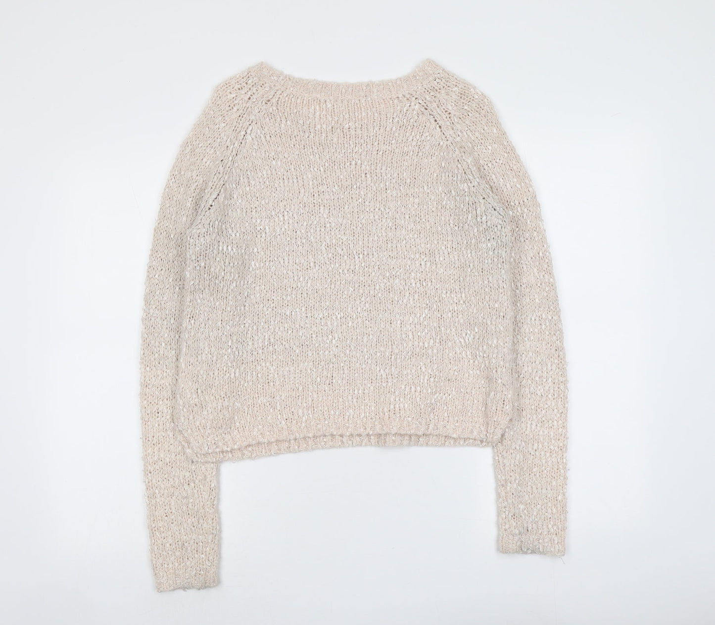 H&M Womens Pink Round Neck Acrylic Pullover Jumper Size 10
