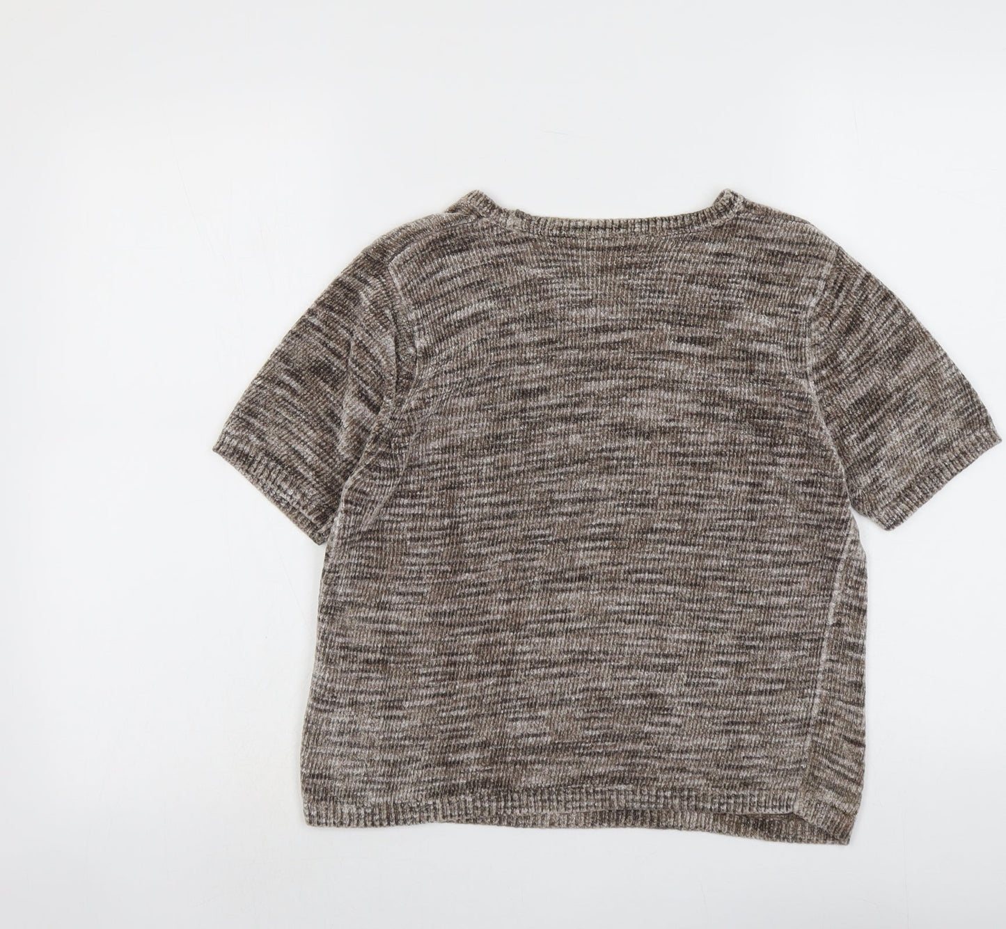 Marks and Spencer Womens Beige Round Neck Viscose Pullover Jumper Size 12
