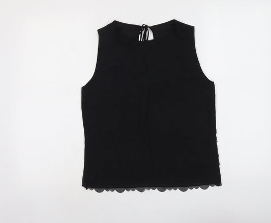 Max Studio Womens Black Polyester Basic Tank Size S Round Neck