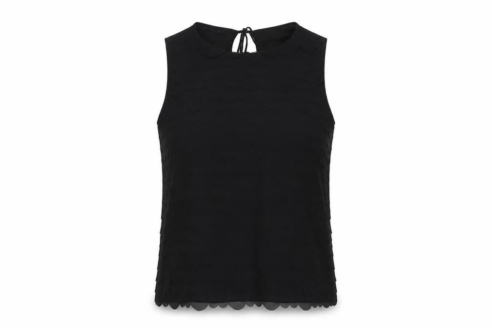 Max Studio Womens Black Polyester Basic Tank Size S Round Neck