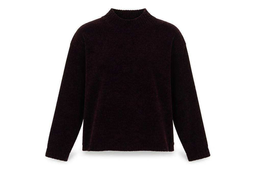 Gina Locardo Womens Purple Mock Neck Acrylic Pullover Jumper Size S