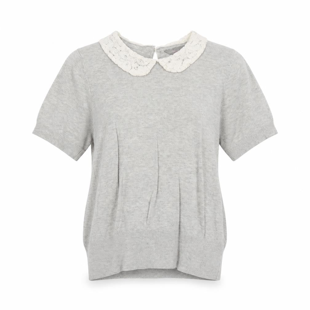 Dorothy Perkins Womens Grey Collared Viscose Pullover Jumper Size 8