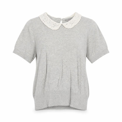 Dorothy Perkins Womens Grey Collared Viscose Pullover Jumper Size 8