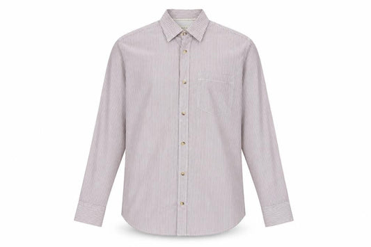 Wolsey Mens Pink Striped Cotton Button-Up Size M Collared Button