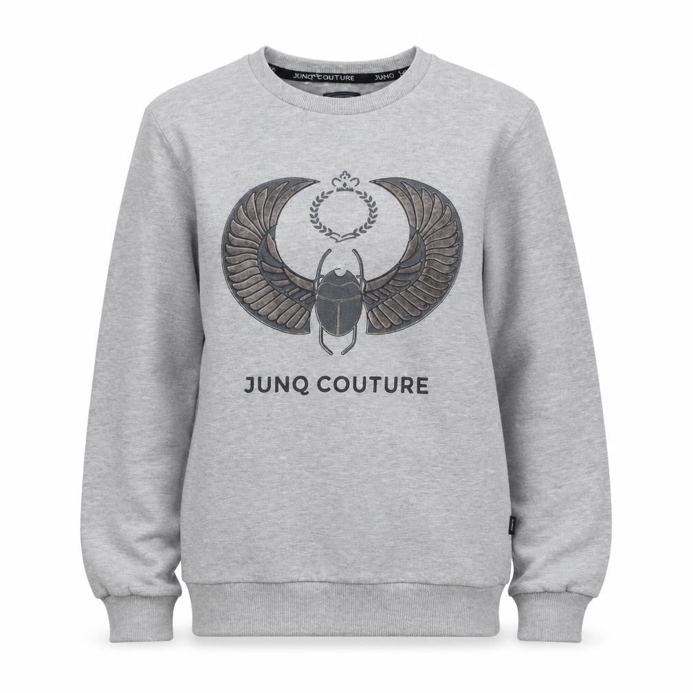 Junq Couture Womens Grey Cotton Pullover Sweatshirt Size S Pullover