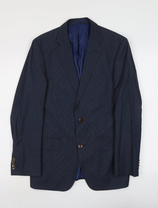 Marks and Spencer Mens Blue Wool Jacket Suit Jacket Size M Regular