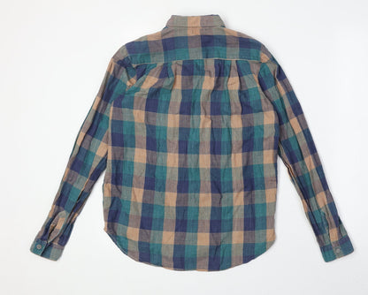 Simon Womens Multicoloured Geometric 100% Cotton Basic Button-Up Size 10 Collared