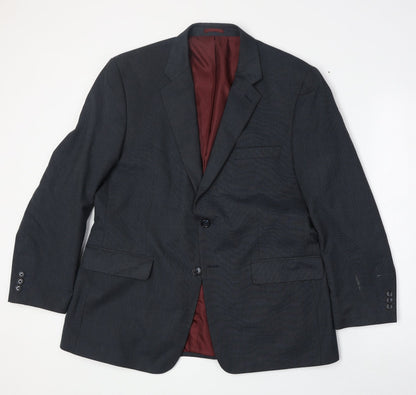 BHS Mens Blue Polyester Jacket Suit Jacket Size 42 Regular