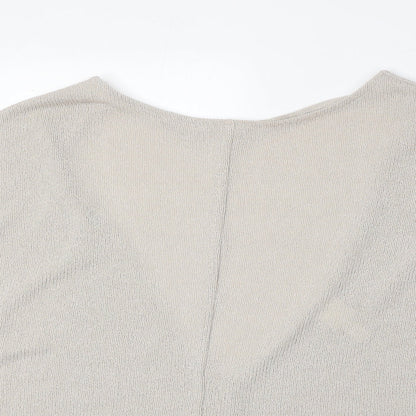 H&M Womens Beige Round Neck Polyester Pullover Jumper Size M - Open Back