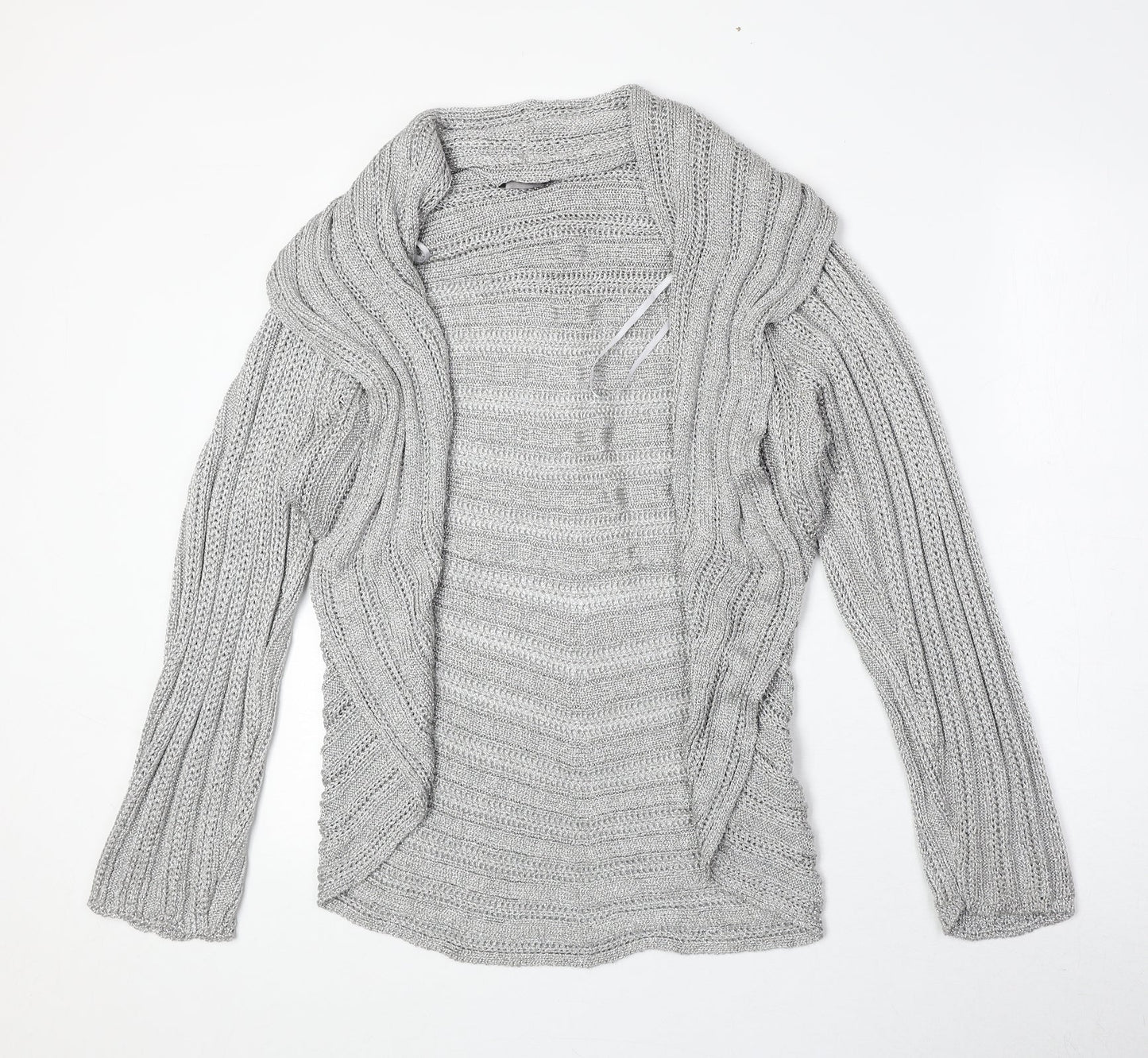 Marks and Spencer Womens Silver V-Neck Viscose Cardigan Jumper Size XL