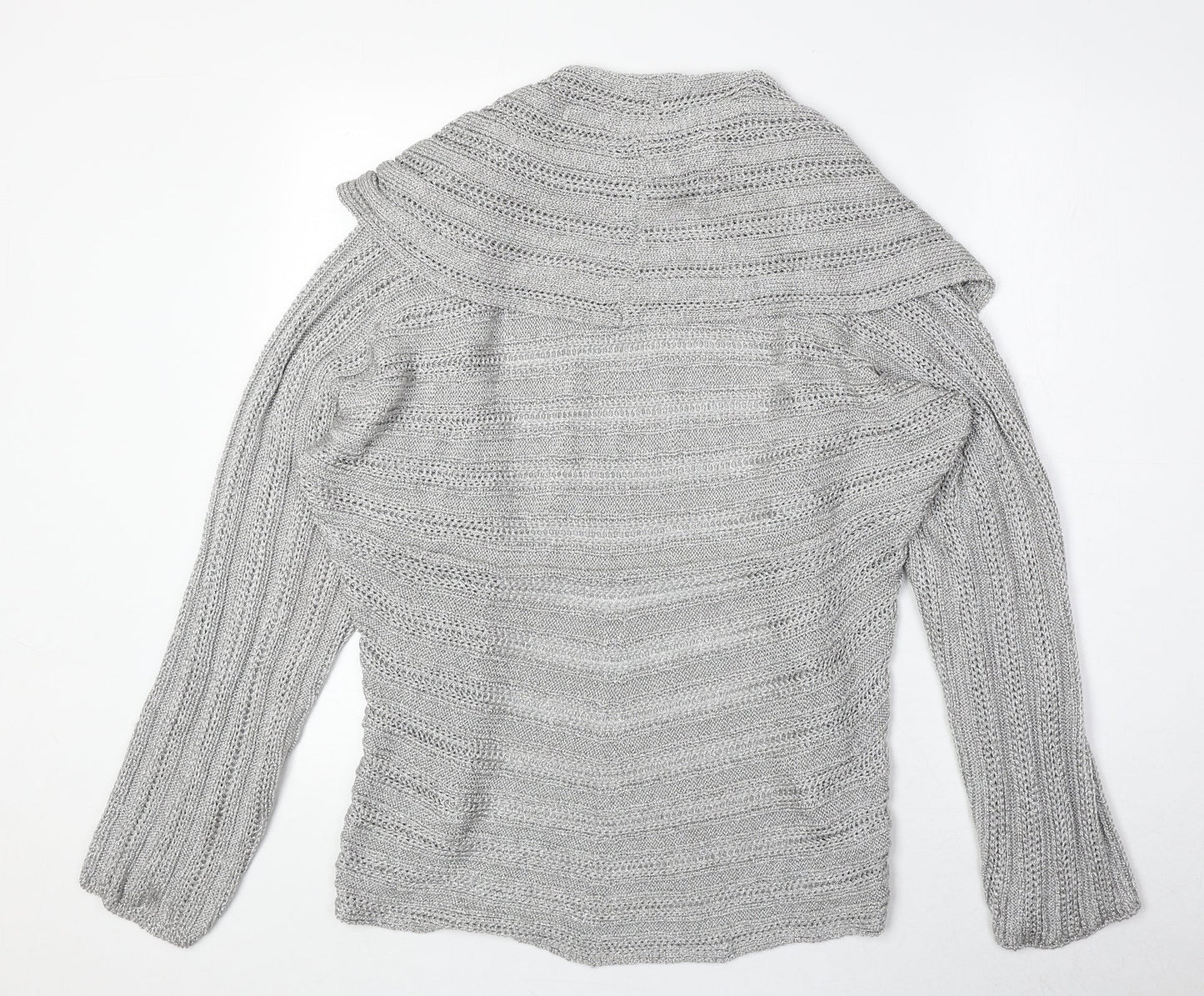 Marks and Spencer Womens Silver V-Neck Viscose Cardigan Jumper Size XL