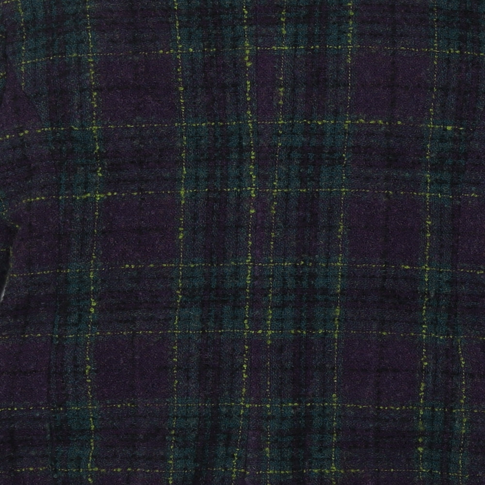 OPUS Womens Multicoloured Plaid Wool Jacket Blazer Size 10