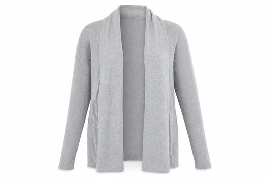 Bonmarché Womens Grey V-Neck Viscose Cardigan Jumper Size M