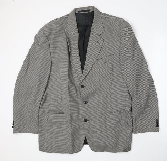 Burton Mens Beige Geometric Polyester Jacket Blazer Size 44 Regular