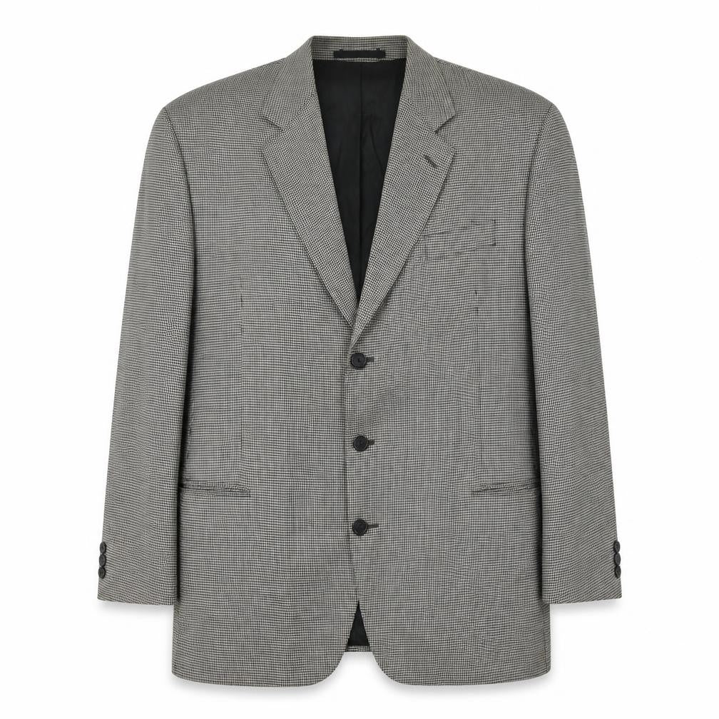 Burton Mens Beige Geometric Polyester Jacket Blazer Size 44 Regular