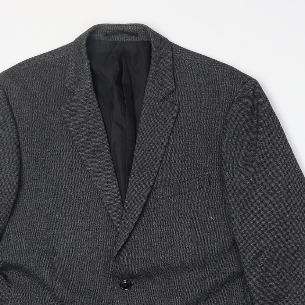 Charlton Gray Mens Grey Polyester Jacket Suit Jacket Size 44 Regular