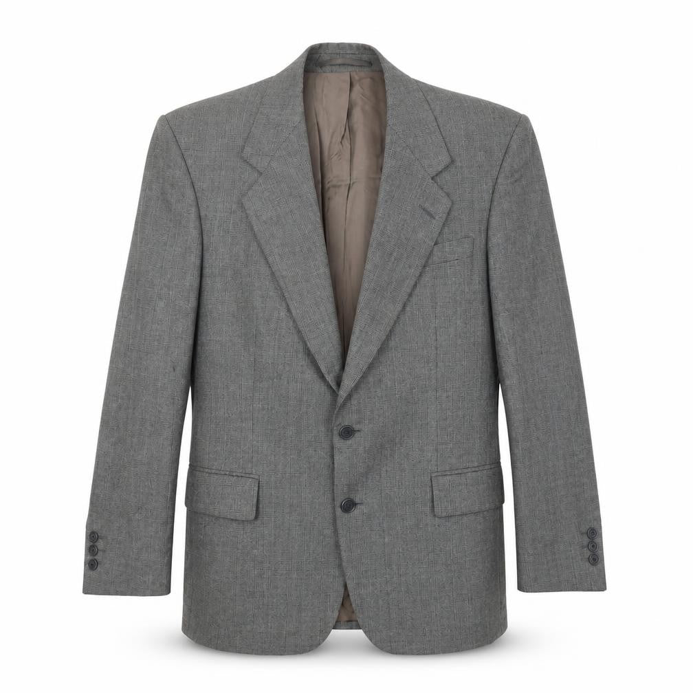 The British Tailor Mens Grey Plaid Wool Jacket Suit Jacket Size 40 Regular