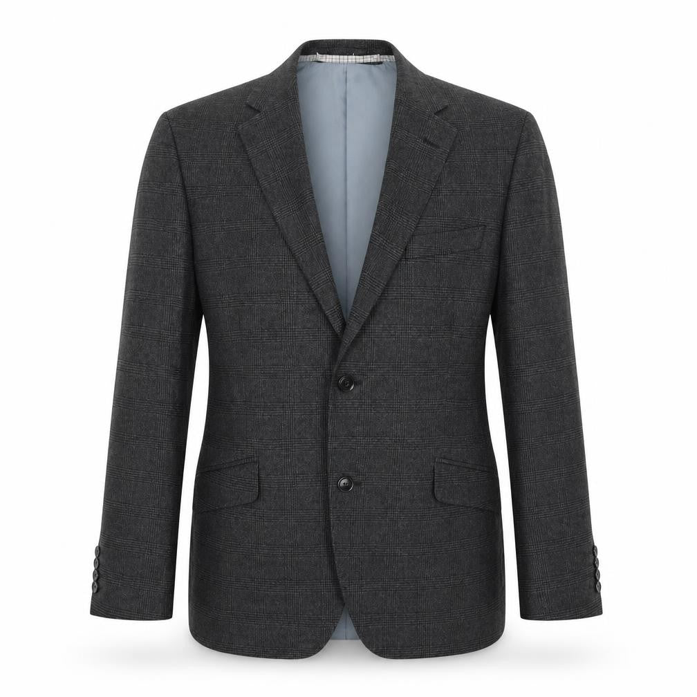Marks & Spencer Mens Grey Plaid Cotton Jacket Suit Jacket Size 42 Regular