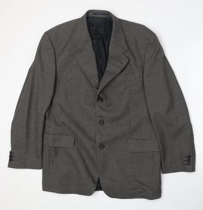 Additional front view of Principles men’s grey geometric polyester jacket suit jacket, size 42, regular