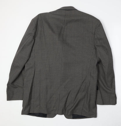 Back view of Principles men’s grey geometric polyester jacket suit jacket, size 42, regular