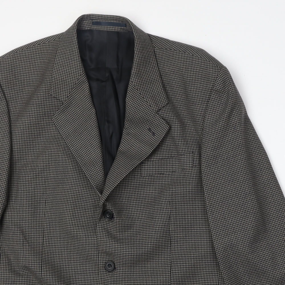 Principles Mens Grey Geometric Polyester Jacket Suit Jacket Size 42 Regular