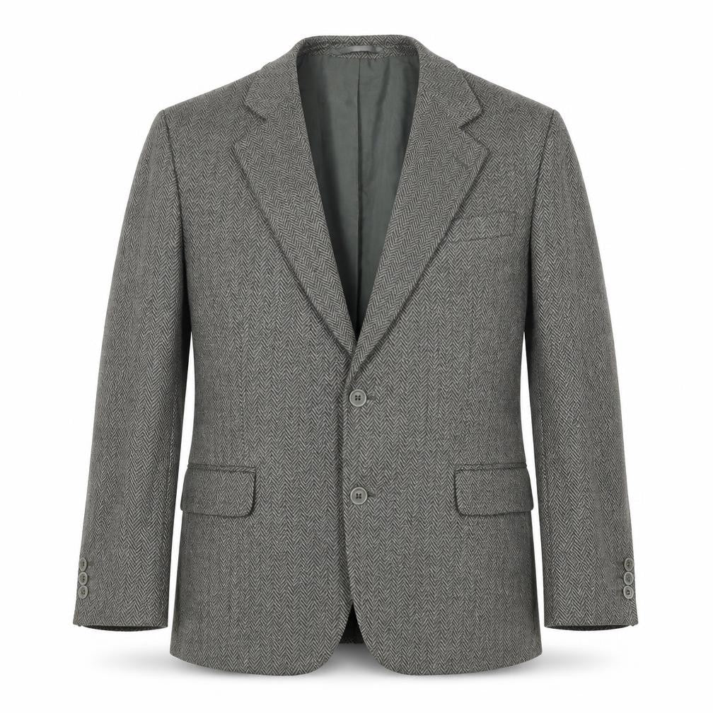 Greenwood Mens Grey Herringbone Polyester Jacket Suit Jacket Size 42 Regular