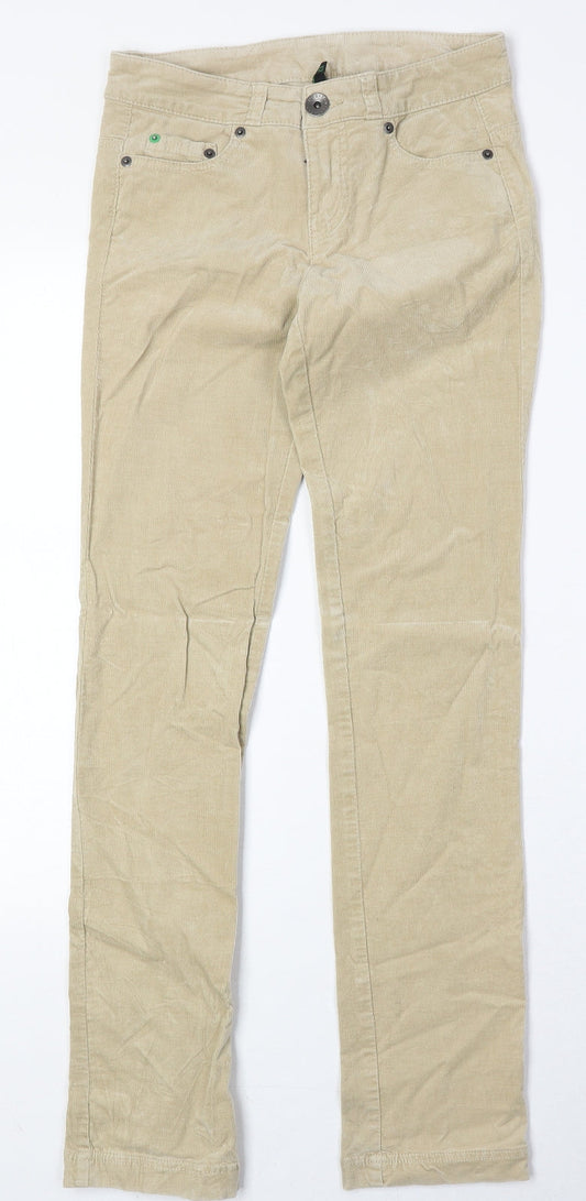 Stile Benton Womens Beige Cotton Straight Jeans Size 28 in Regular Zip