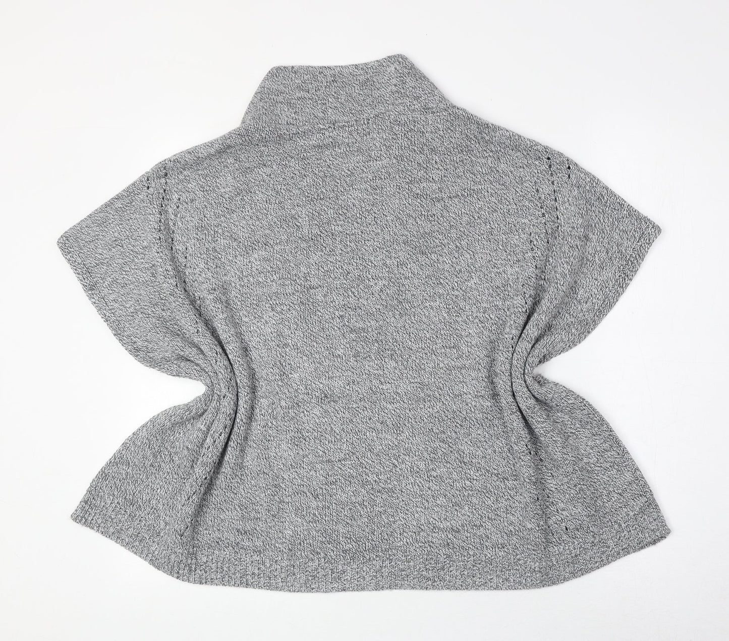 Patio Da Moda Womens Grey V-Neck Acrylic Pullover Jumper Size M