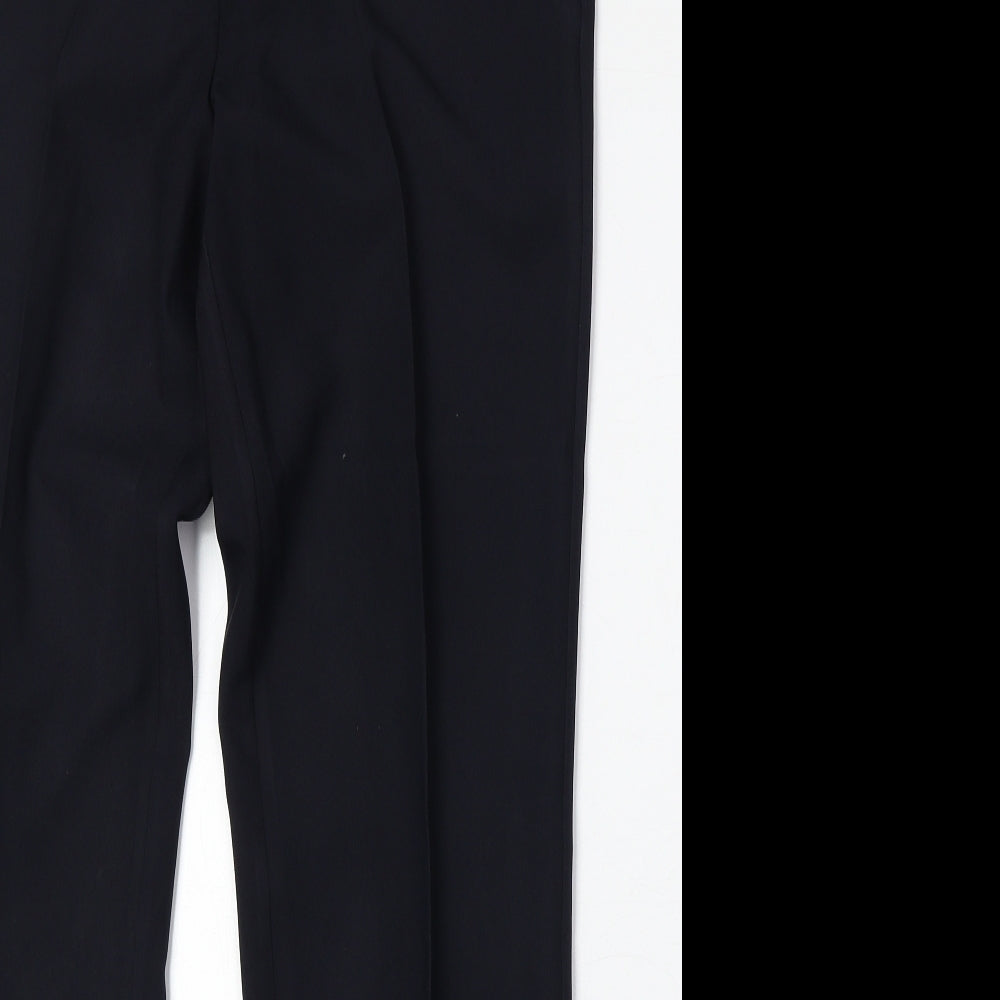 BHS Womens Blue Polyester Trousers Size 12 Regular Zip