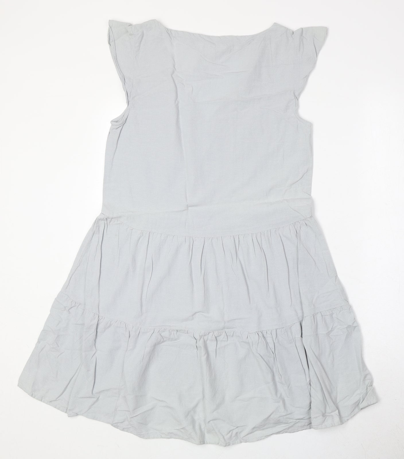 H&M Womens Grey Viscose Fit & Flare Size S V-Neck Pullover