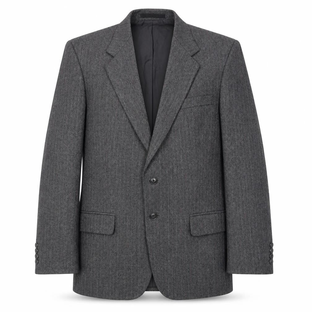 Marks & Spencer Mens Grey Striped Wool Jacket Suit Jacket Size 38 Regular