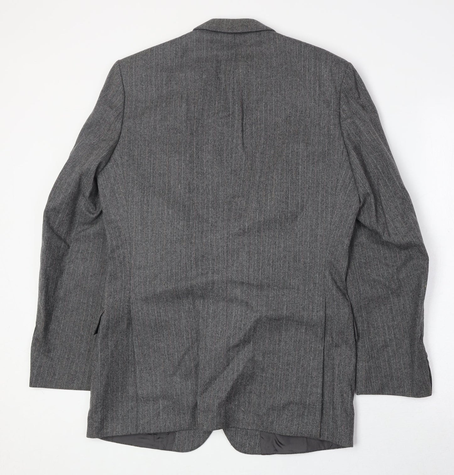 Marks and Spencer Mens Grey Striped Wool Jacket Suit Jacket Size 38 Regular