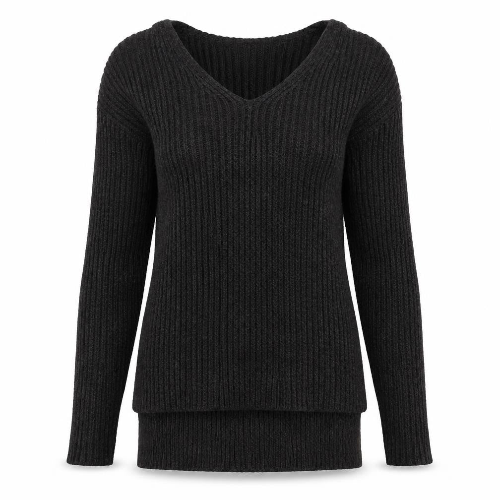 Divided by H&M Womens Green V-Neck Acrylic Pullover Jumper Size S