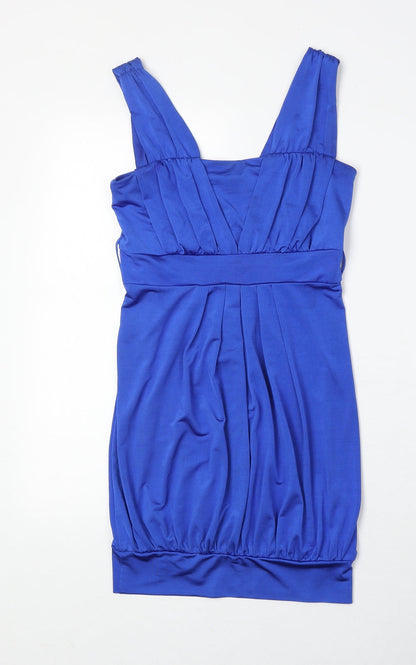 Dorothy Perkins Womens Blue Polyester A-Line Size 8 Square Neck Pullover